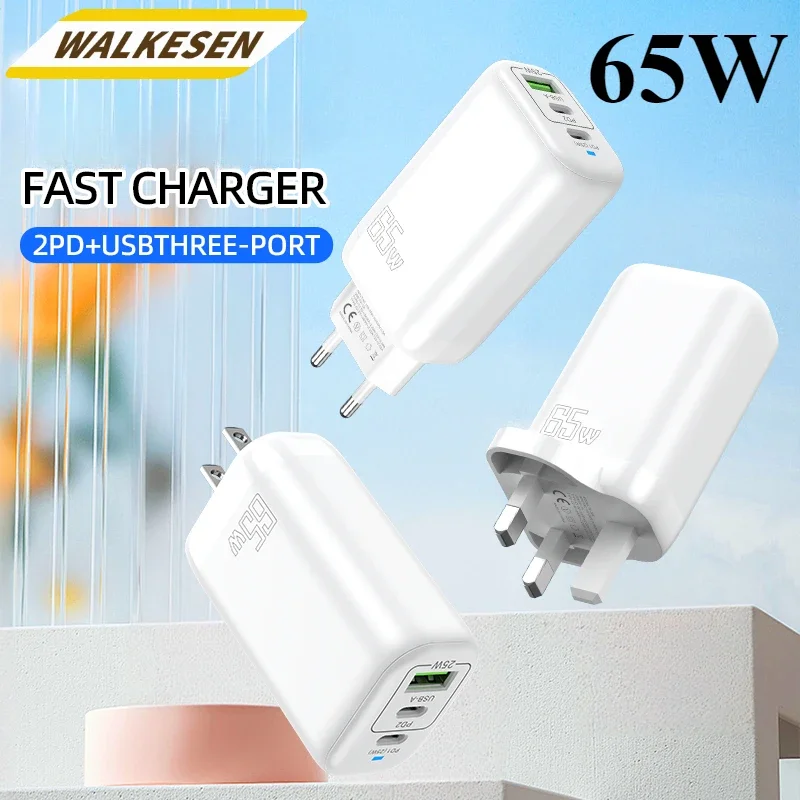 65W USB Type C Charger Fast Charging Quick Charge3.0 Mobile Phone Charger Adapter For iPhone 15 16 Pro Max Xiaomi Huawei Samsung