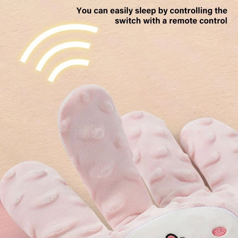 J15U وسادة يد كهربائية للأطفال الصغار لعبة استرضاء على شكل حيوانات كرتونية مع جهاز تحكم عن بعد #5