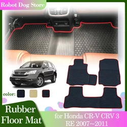 Car Rubber Floor Mat for Honda CR-V CRV 3 RE 2007~2011 2008 Foot Interior Liner Carpet Part Waterproof Pad Custom Rug Accessorie