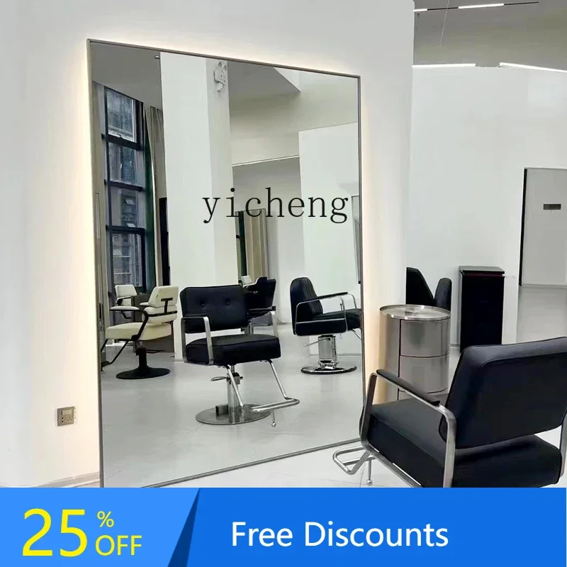 AA  hairdressing shop mirror stainless steel single-sided mirror barber shop special with countertop hair cutting mirror