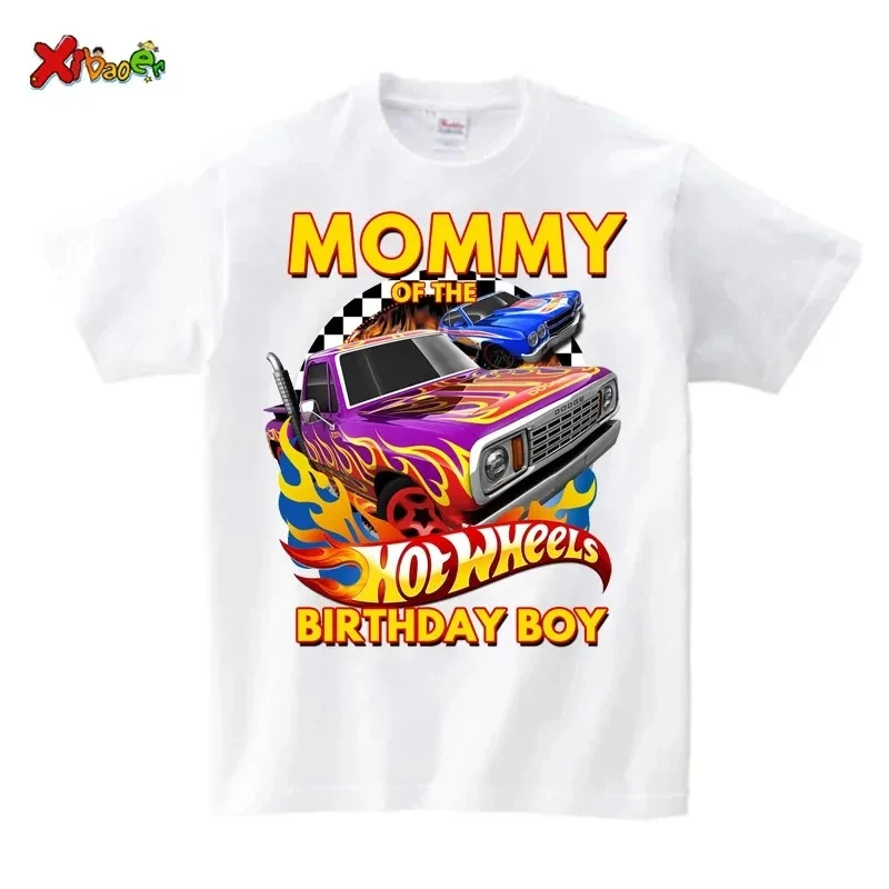 Hotwheels Birthday Tshirt Kids Boys Shirts for Family Matching Clothes Party Girls T Shirt Gift Clothing Custom Name Outfit Tees