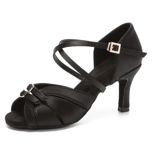 Imagen 1 del producto Zapatos de baile de salón ajustables para mujer, zapatos de baile de barra modernos, tacones calientes de Salsa Tango de 7,5/5,5 cm