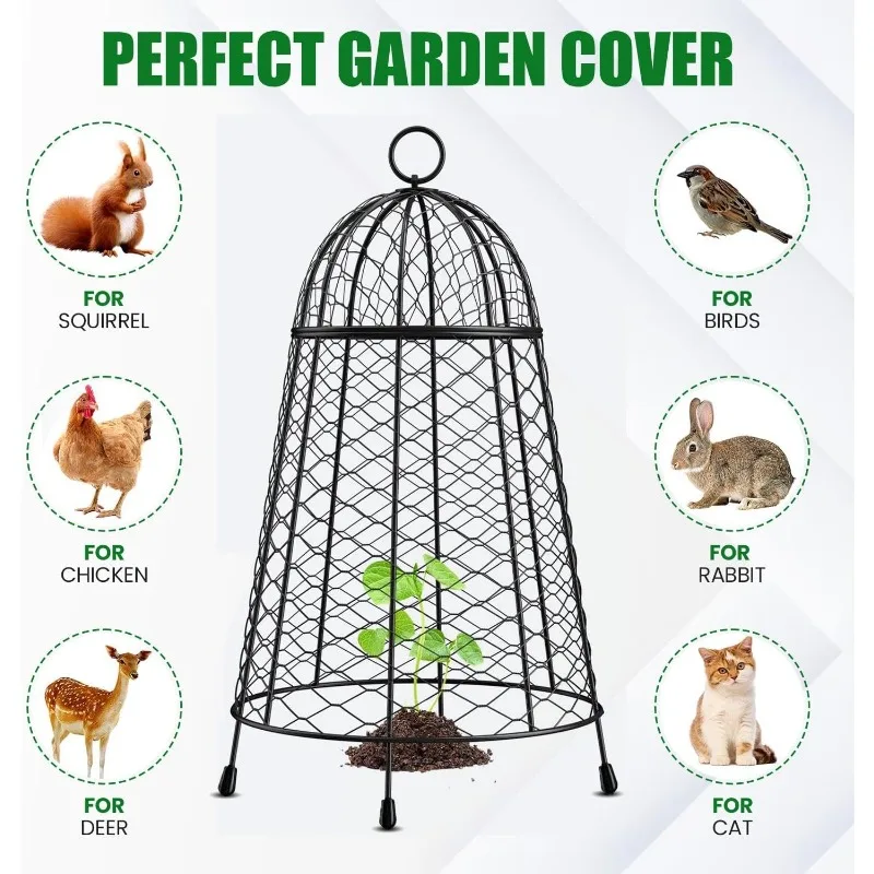 Cloches Set of 6 Wire Cages   Cloche to Protect from Deer and Other Critter in Outdoor Vegetable Garden Garden Cloches