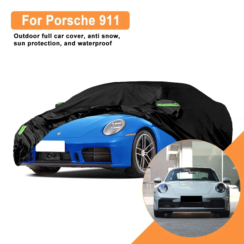 

Full Car Cover for Porsche 911 Outdoor Windproof Waterproof Dust Resistant Sun UV Protection with Reflective Strips