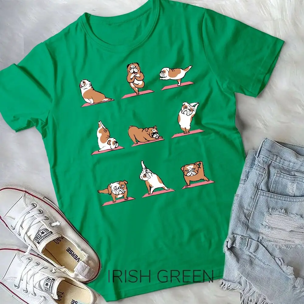 English Bulldog Yoga Puppy Yoga Poses and Meditation T-Shirt Unisex T-shirt