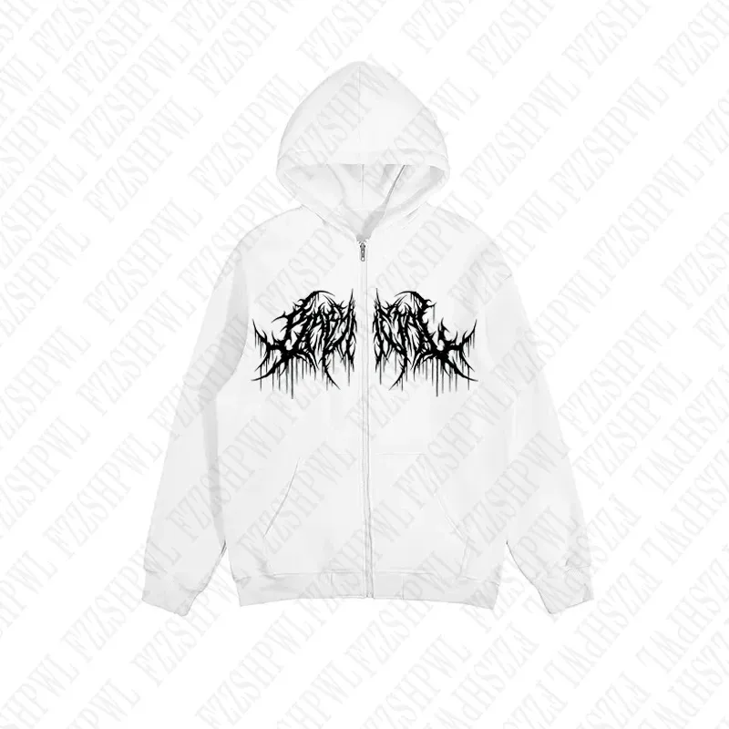 Y2K hoodie, men, clothes with graphic prints, hip hop style, gothic, gothic, long sleeves, winter, high street