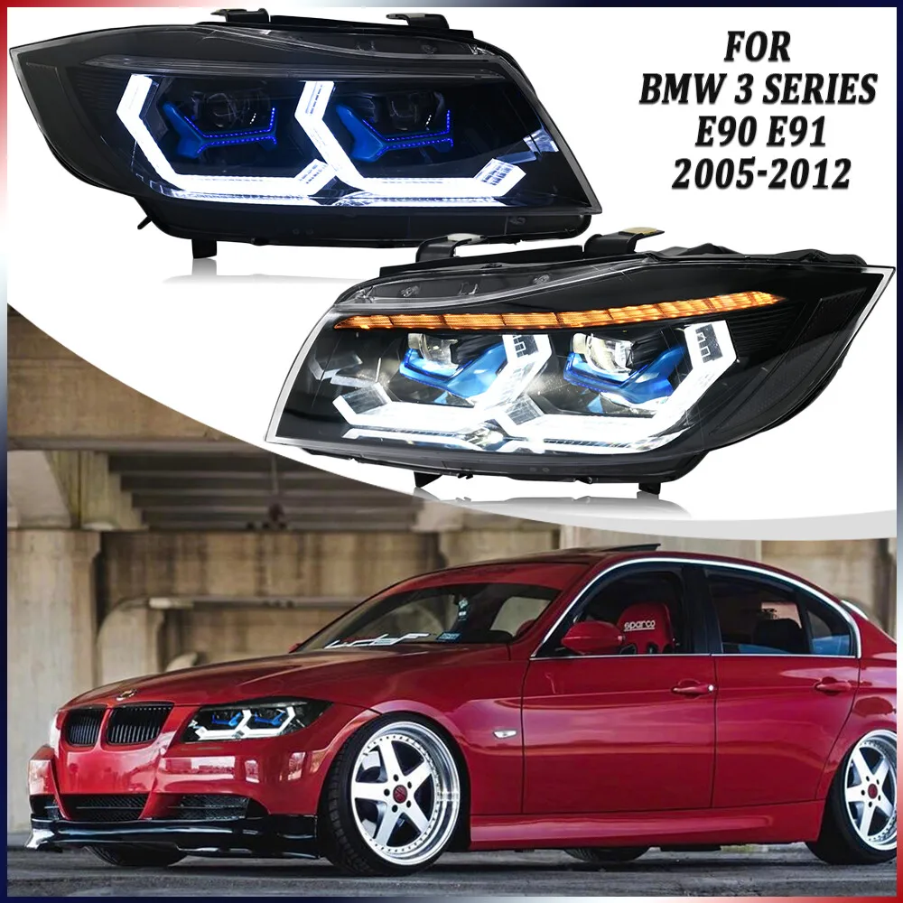 

1Pair Full LED Headlight For BMW 3-Series E90 2005-2012 Front Head Lamps Assembly DRL Headlamp Accessories