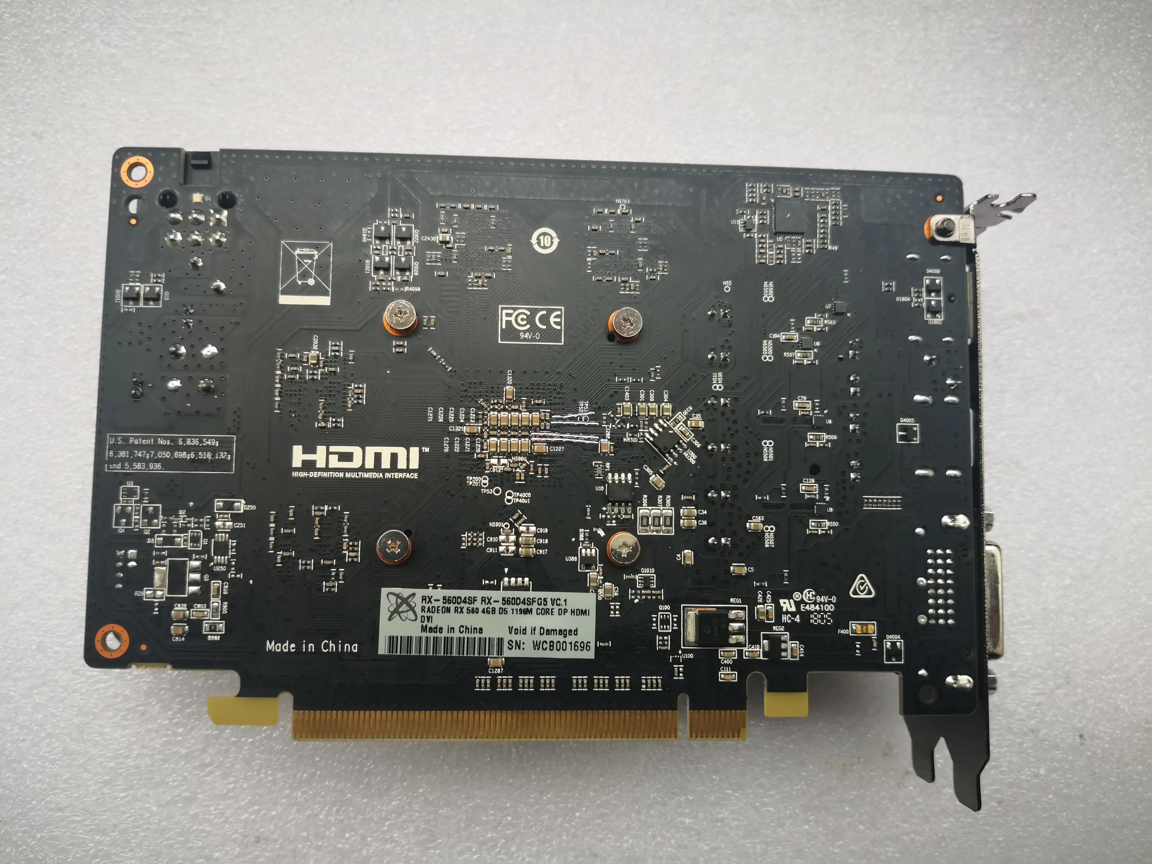 بطاقة فيديو مستعملة طراز AMD Radeon RX560 بسعة 4 جيجابايت GDDR5 PCI-Express DP/DVI/HDMI