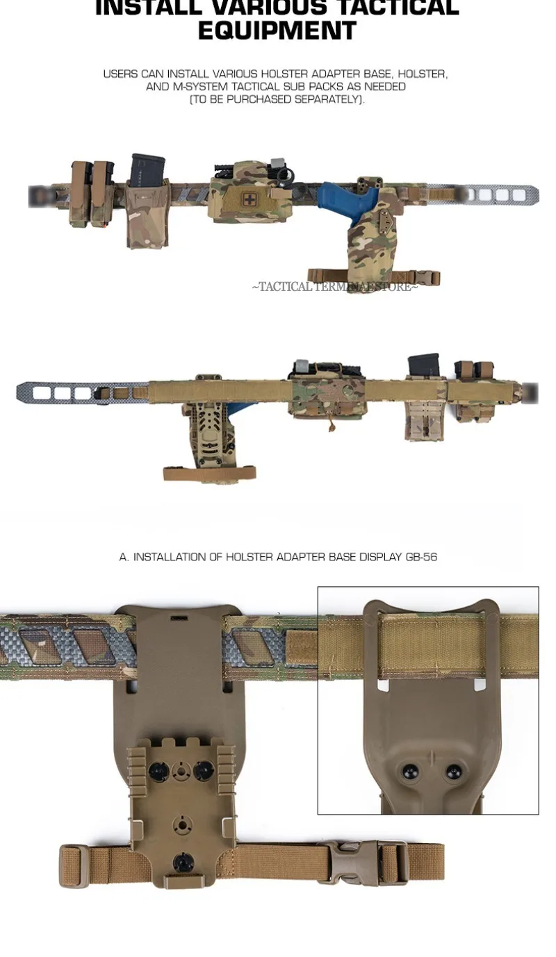 Taktischer MOLLE-Kampfgürtel für Outdoor-Jagd und Training mit Magnetischem Lokalisierungssystem und Doppeltem Innen- und Außengürtel – Detail 5