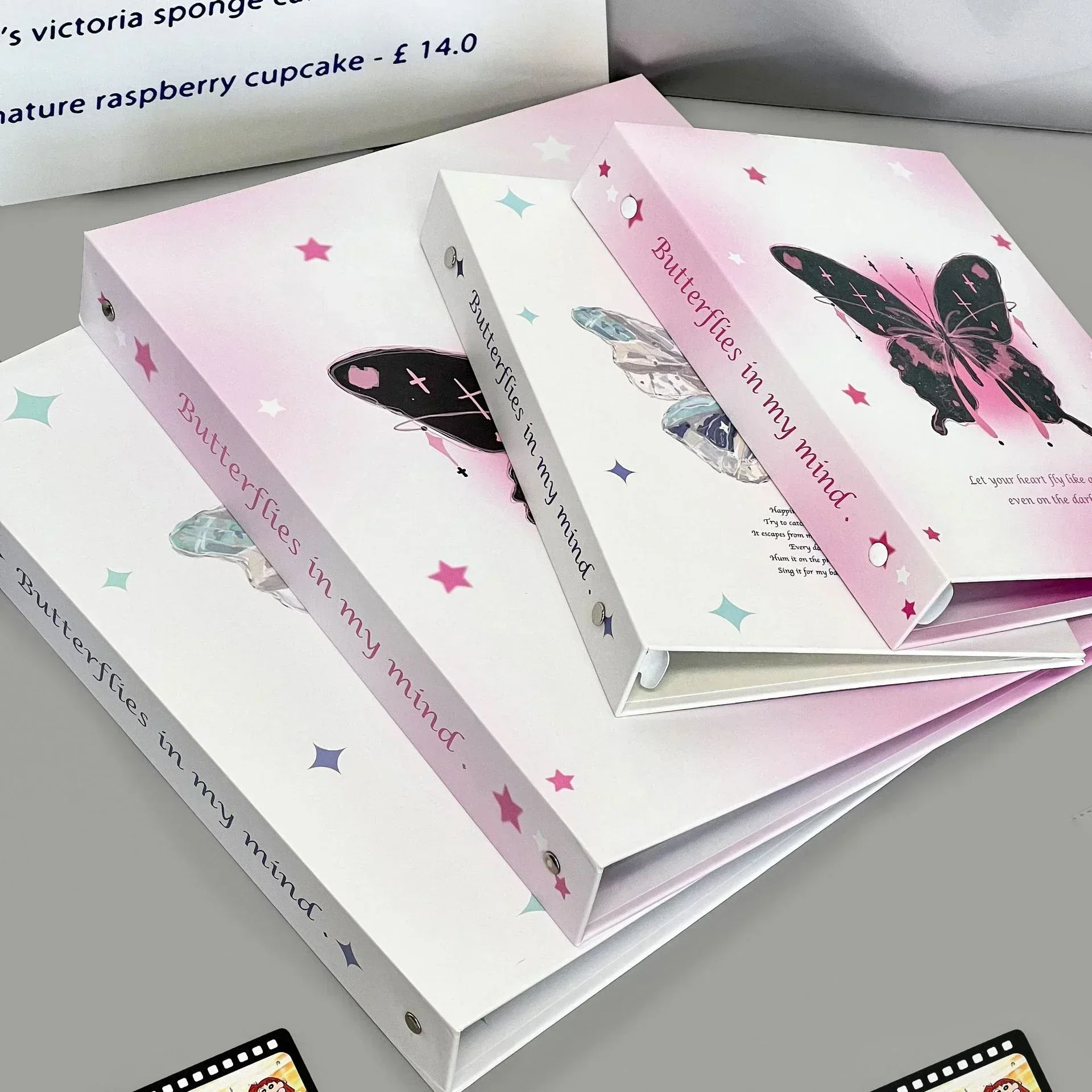 IFFVGX-Porte-carte photo papillon, A4, A5, classeur, K-pop, idole, album photo Kawaii, livre de renforcement, journal de bricolage, bijoux, albums