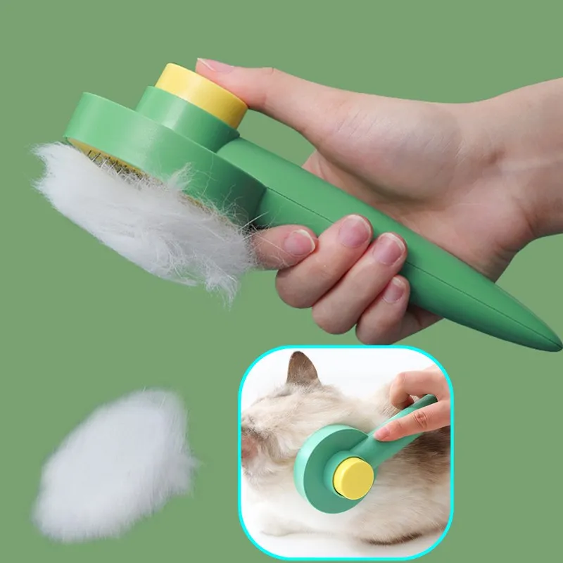 

Dog Combs One Click Pet Hair Remover Self Cleaning Cat Brush Massage Dog Brush Pet Grooming Dogs Hair Remover Combs Cat Supplies