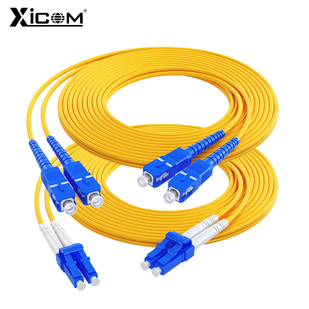 cabo-de-extensao-de-fibra-optica-duplex-monomodo-de-grau-telecomunicacoes-xicom-lc-lc-sc-sc-os2-baixa-perda-lszh-1-30m-ftth
