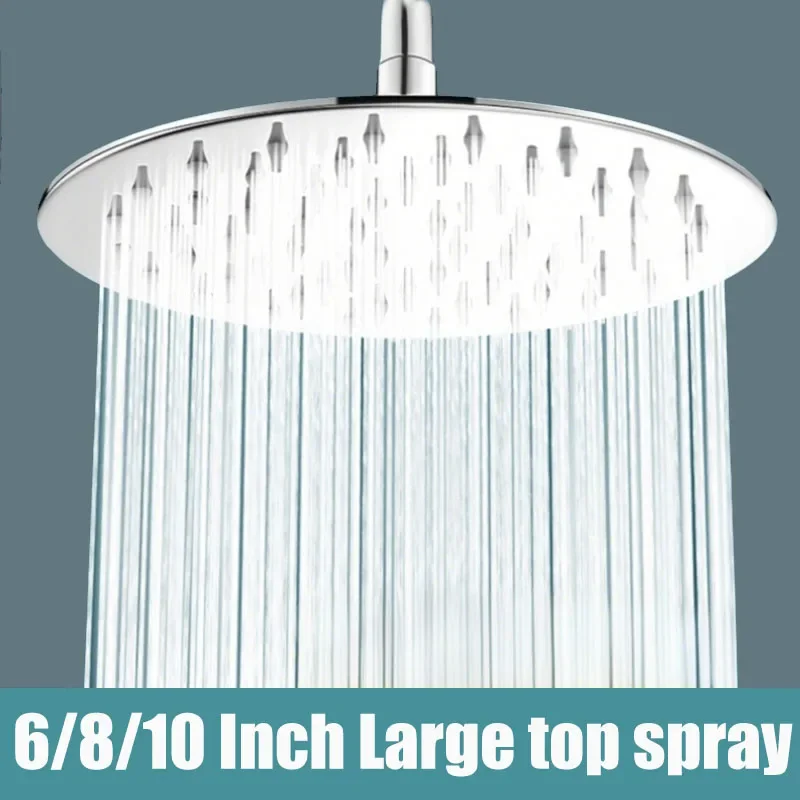 

Square/Round Bathroom Top Sprayer 10/8/6 Inch High Quality Stainless Steel Ultra-Thin Waterfall Shower Heads Shower Accessories