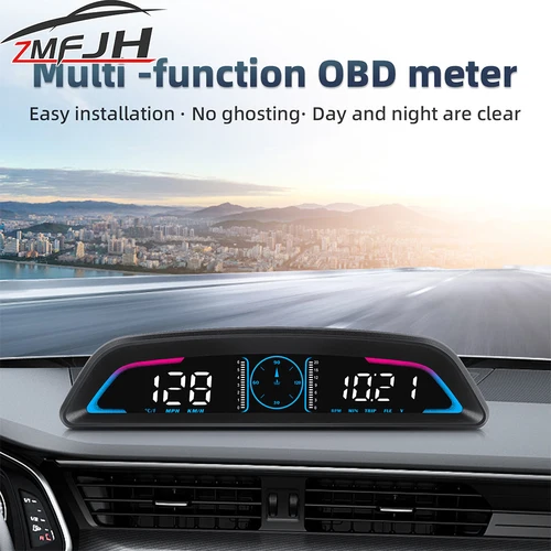 Imagen 1 del producto Pantalla frontal OBD/GPS B3 G3 para coche, velocímetro Digital, pantalla HUD multifuncional con función de alarma, accesorios para automóvil