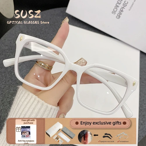 Imagen 2 del producto Gafas de lectura SUSZ, gafas rectangulares coloridas de primera calidad que bloquean la luz, gafas de miopía a la moda para mujer, gafas graduadas progresivas