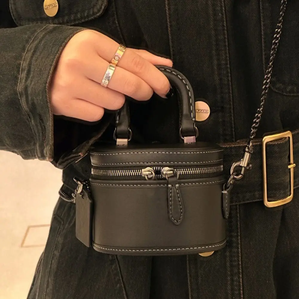 Solid Color Black Box Crossbody Bag Shoulder Bag Handbag Mini Lipstick Bag PU Leather Small Square Bag Clothes Match Bag Girls