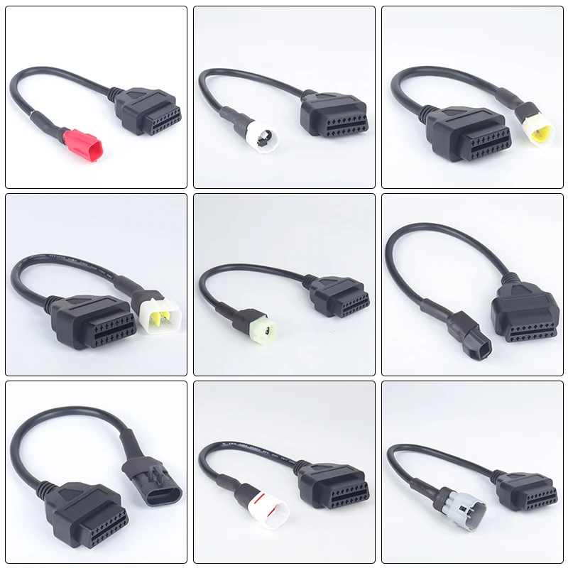 

Motorcycle Detection Diagnostic Line Adapter Wiring Interface for Honda Suzuki Yamaha Universal OBD 1pcs