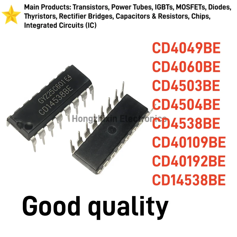 10PCS NEW CD4049BE CD4060BE CD4503BE CD4504BE CD4538BE CD40109BE CD40192BE CD14538BE DIP