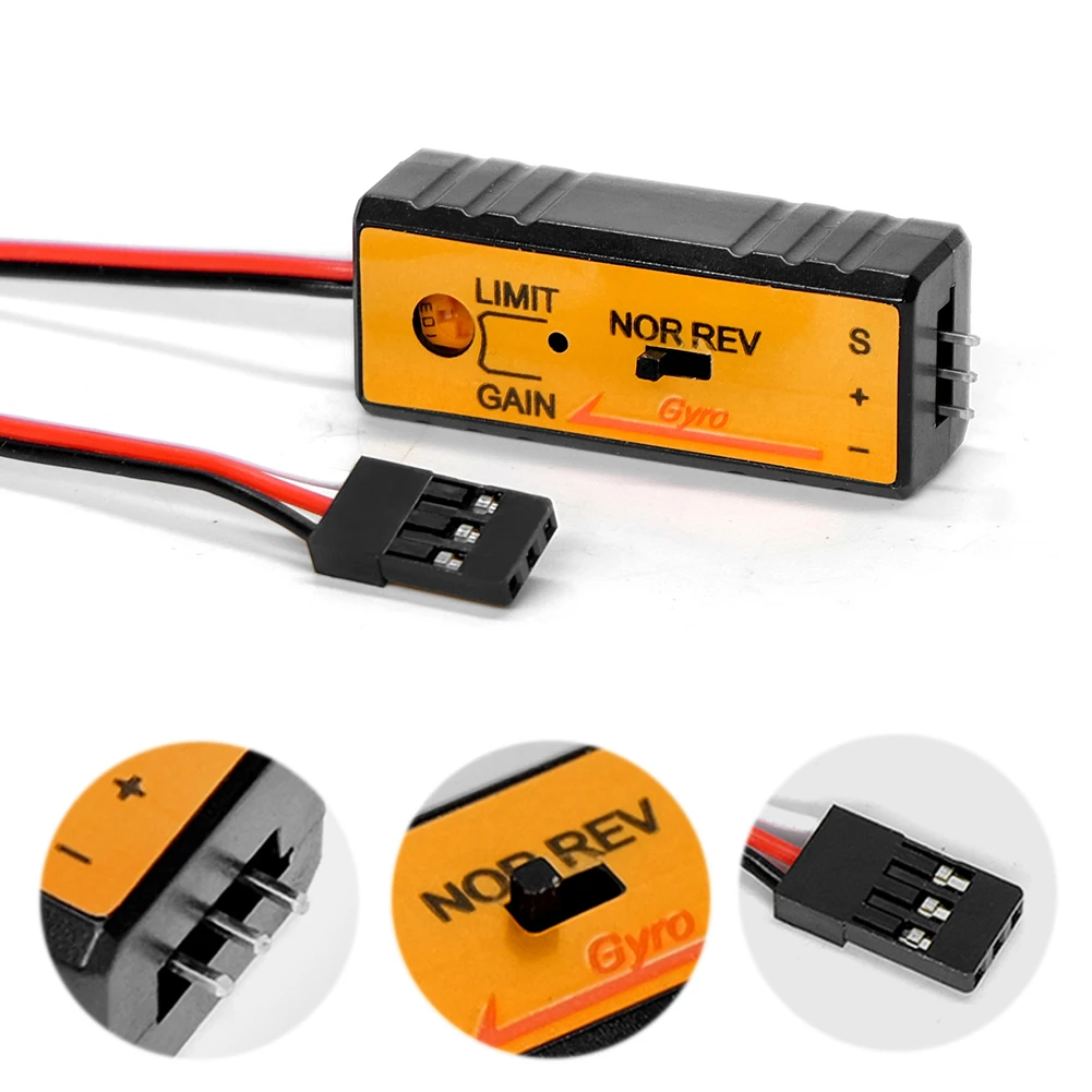 

Mini Gyro Gyroscope 4.8V-6V Gain Sensitivity Adjustment Module Modified Accessories for RC Car Drift Racing Car Steering Output
