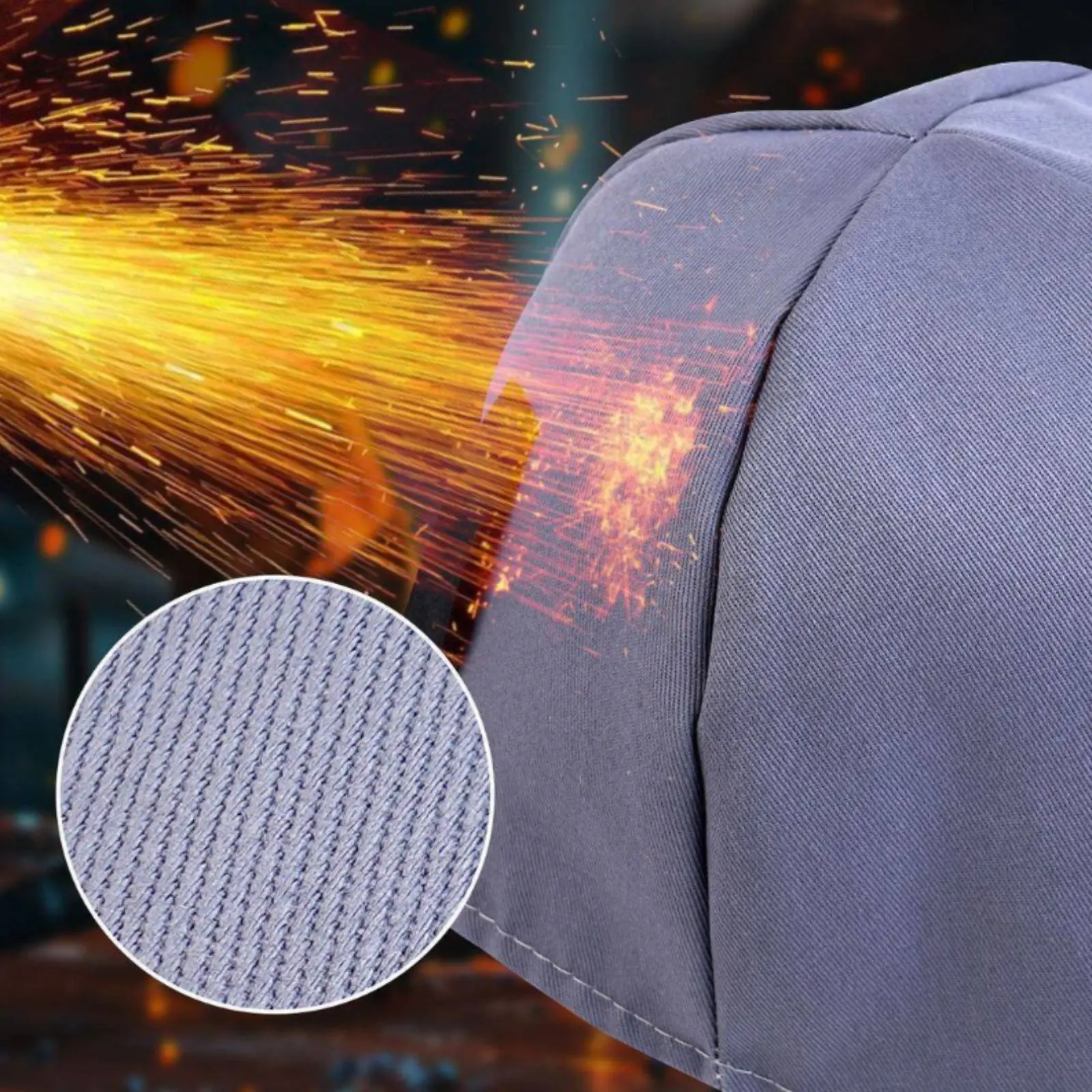 

Flame Resistant Metal-Joining Cap Adjustable Fit Ember-Resistant Resistant Metal-Joining Cap Grinding Safeguarding Hood