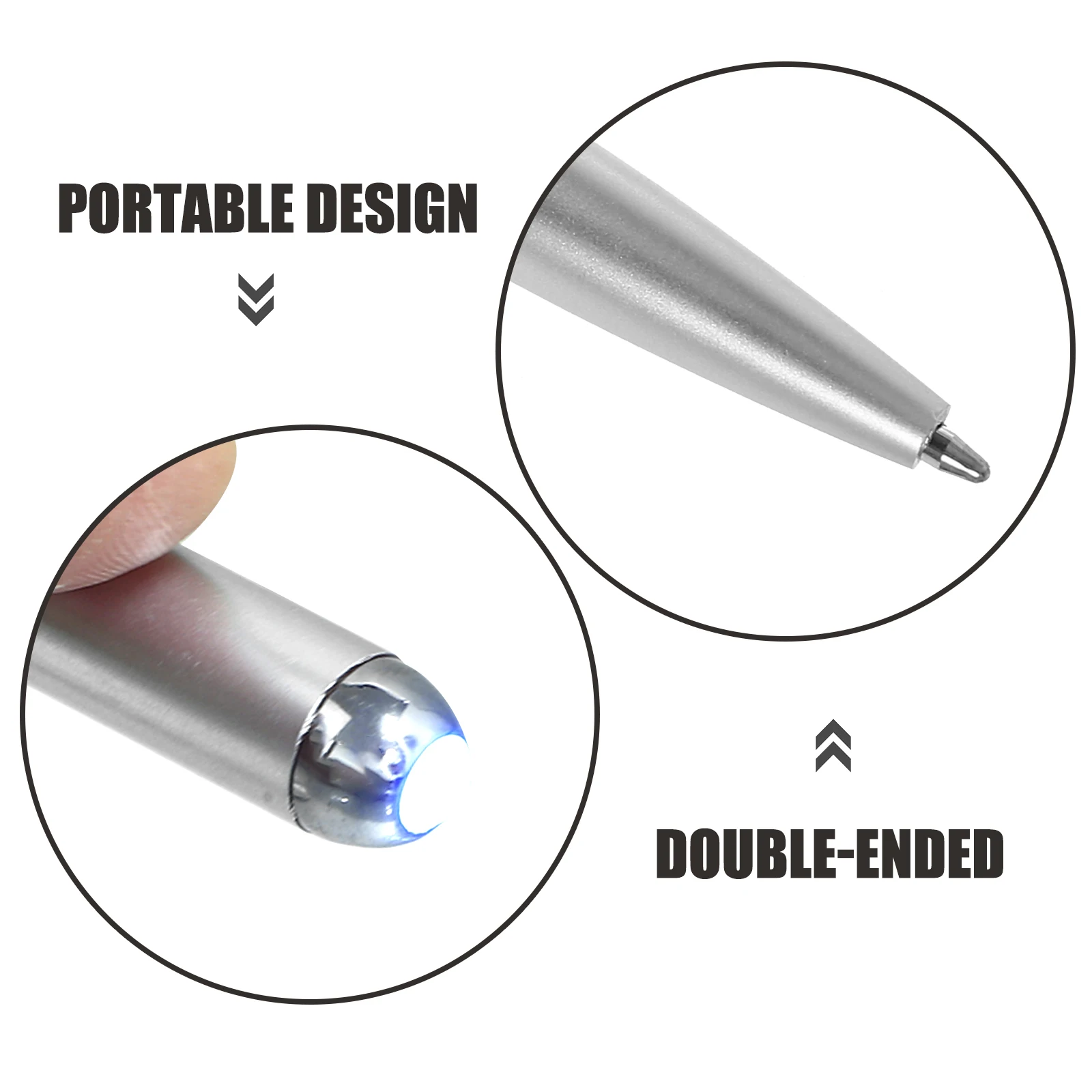 

3pcs UV Light Ballpoint Pen Invisible Ink for Fake Money Detection Reusable Neutral Writing Pen Set Silver Color