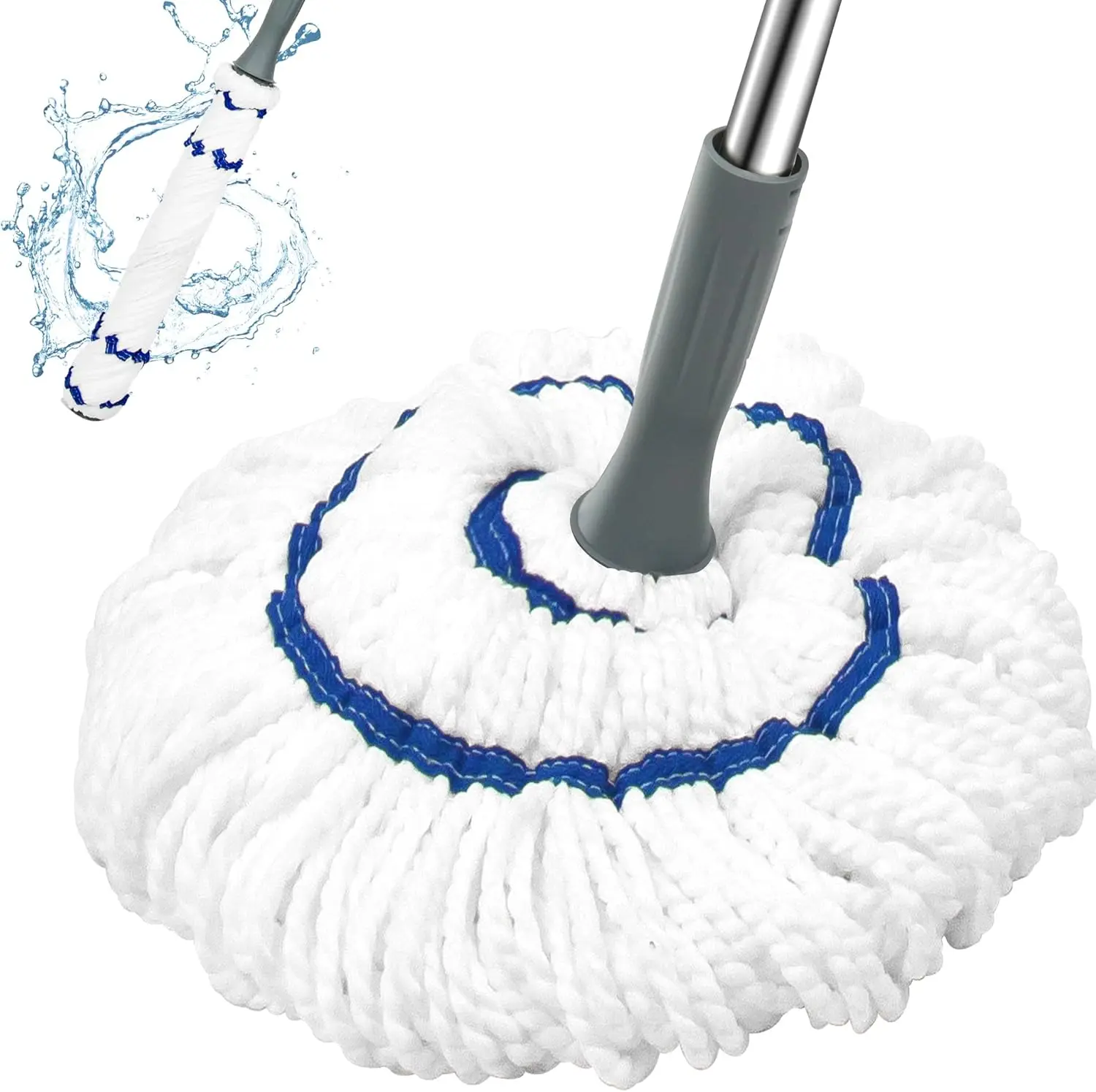 

Hands Free Squeeze Mop with 52.5 Inch Long Handle for Hardwood Tile Vinyl Laminate Floors