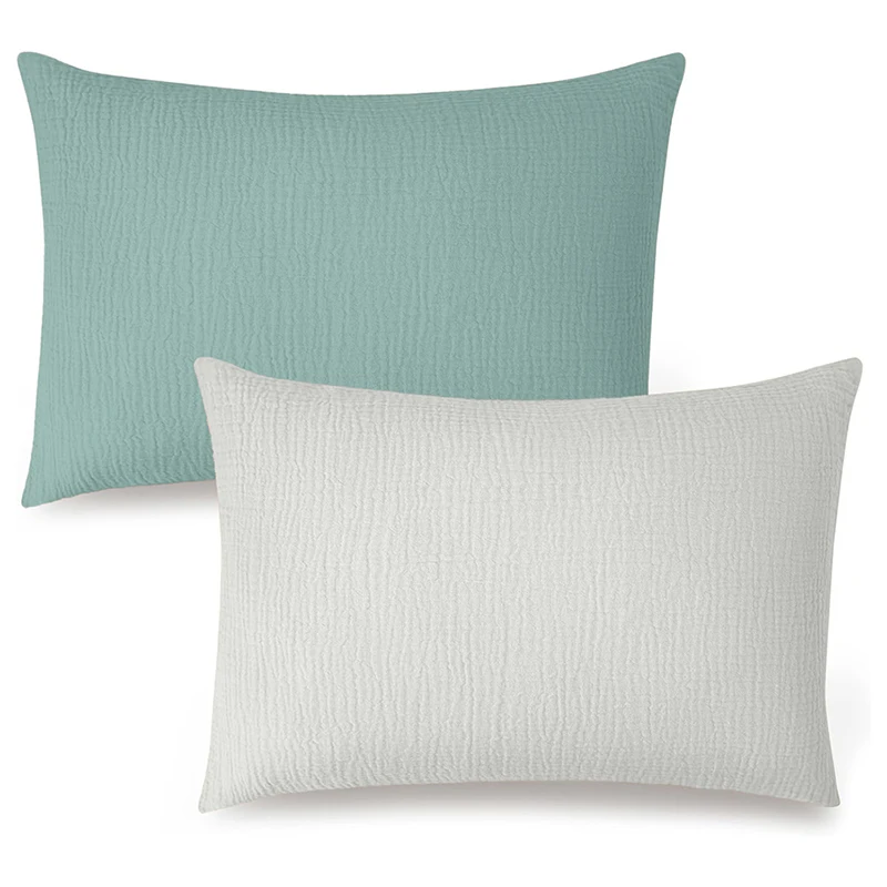 2PCS Muslin Toddler Pillowcase 100% Cotton Toddler Pillow Case Cover Soft Breathable Travel Baby Pillow Sheets Envelope Closure