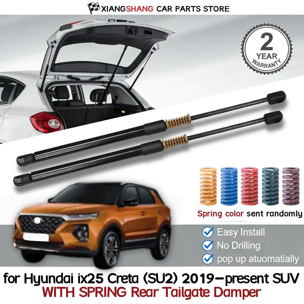 

2pcs Rear Auto Open With Spring Damper for Hyundai Creta (SU2) 2019-present SUV Trunk Boot Gas Charged Gas Struts