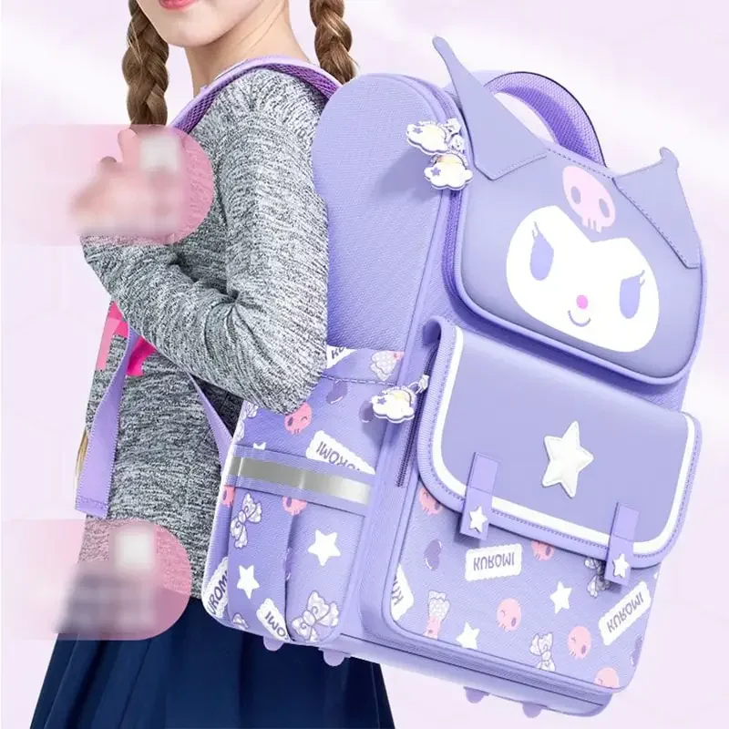 Sanrioed  Anime Kuromi Melody Cinnamoroll Hello Kitty Large Capacity Backpack Cute Schoolbag Cartoon Student Shoulder Bag Gift