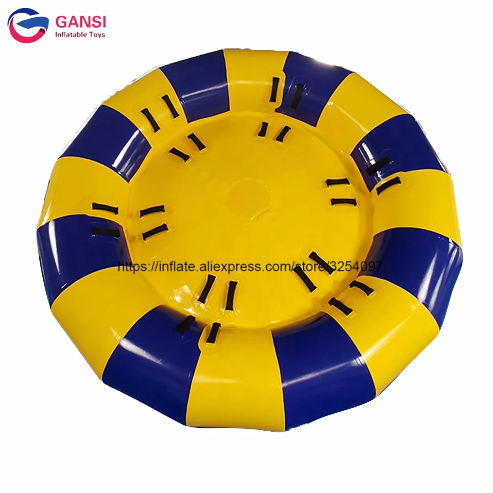 

Water play equipment inflatable flying disco boat 3m inflatable crazy UFO towable for ocean game