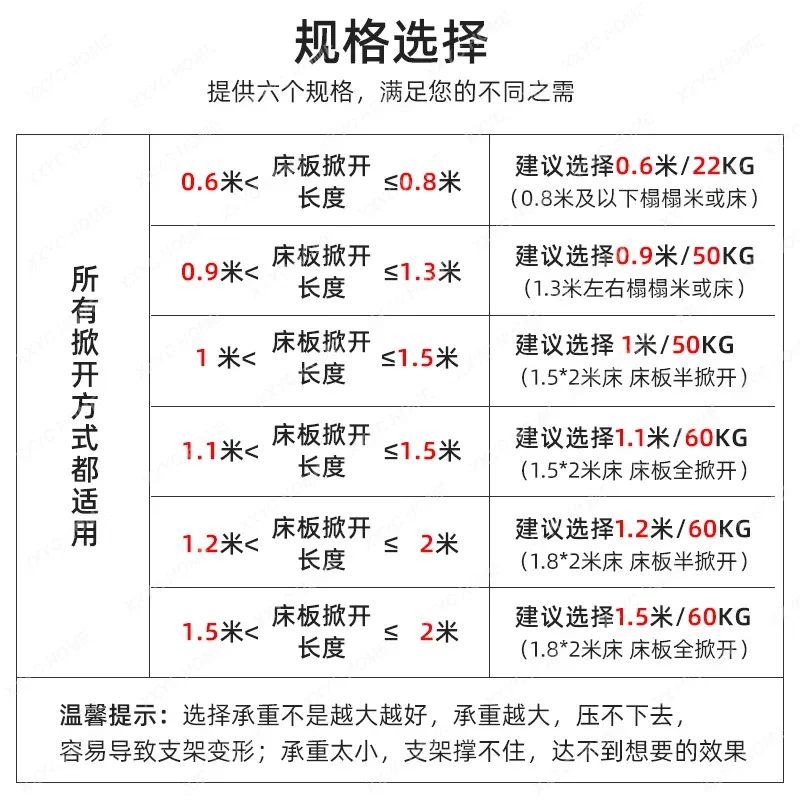 Hydraulic Rod Air Pressure Rod for Bed Gas Spring Tatami Support Rod Bed Board Support Frame Lifting Jack Air Support