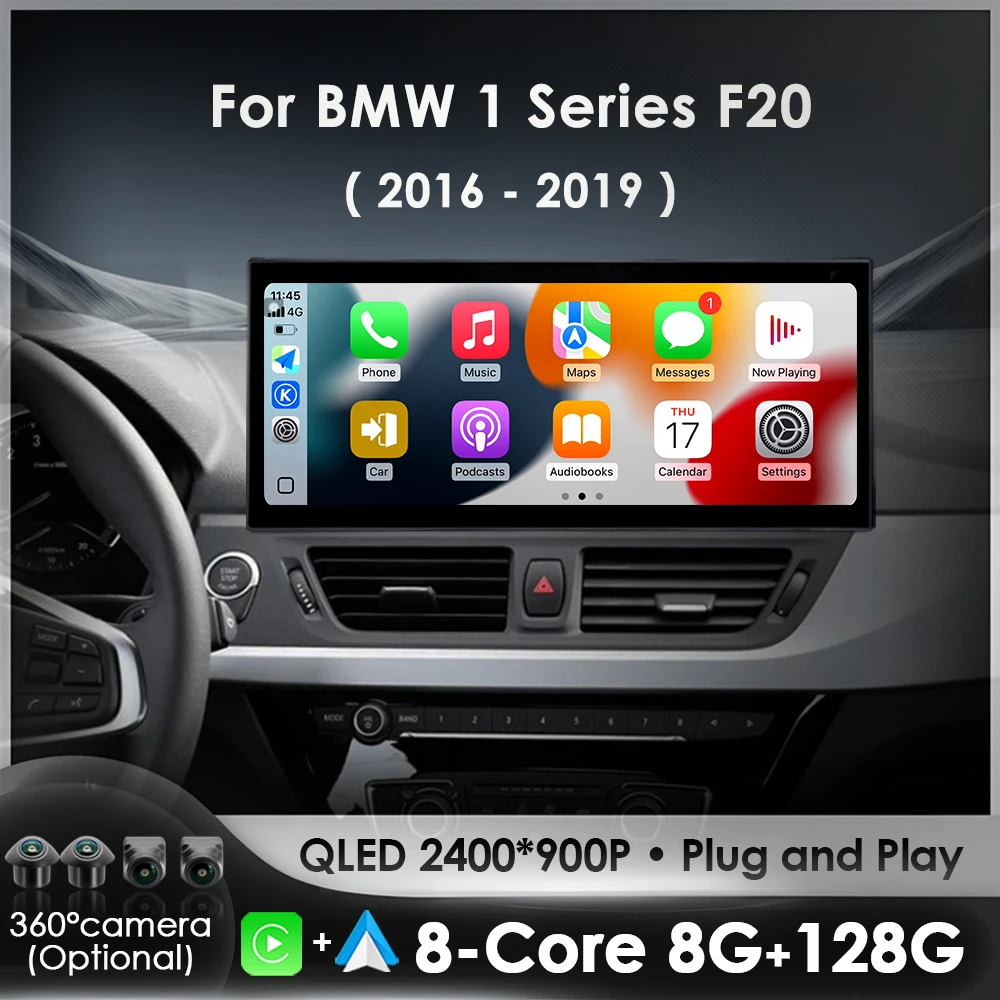 Wireless CarPlay For BMW 1 Series F20 F21 F22 F23 2016-2019 NBT EVO System Android14 Car Radio Multimedia Navi GPS 4G DSP Stereo