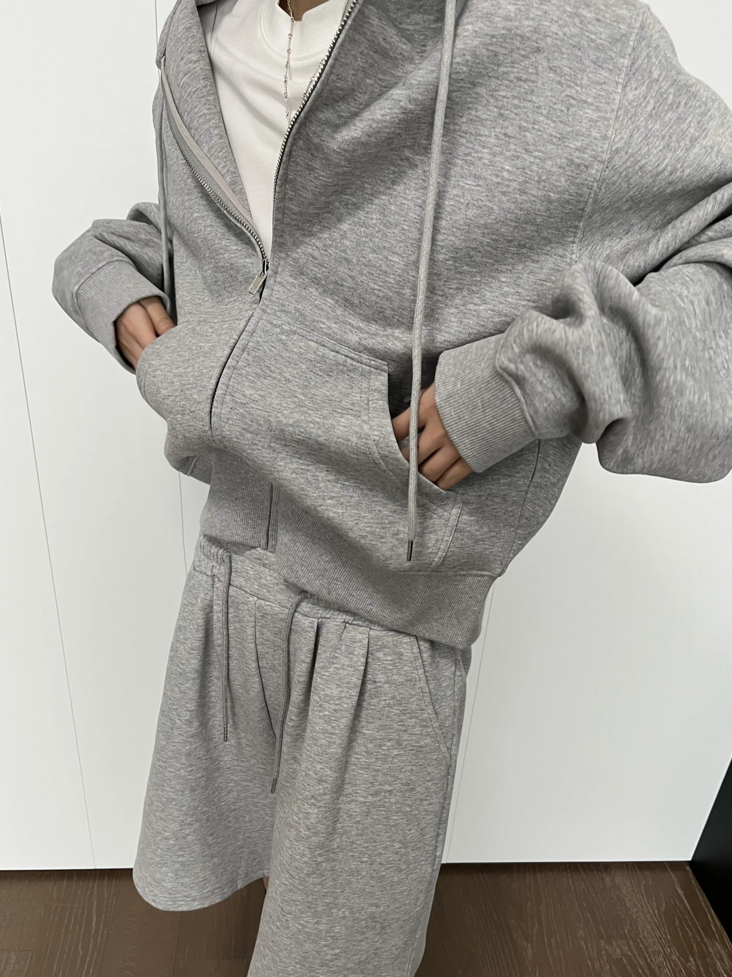 

Куртка-худи оверсайз Aboutkeke Early Spring Basic из воздушного хлопка на молнии, свободная женская толстовка-оверсайз, верхняя одежда