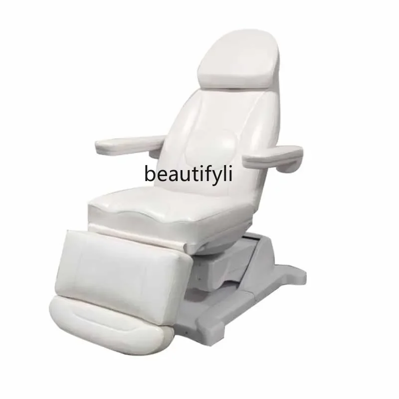 Electric lifting embroidery bed folding tattoo chair, rotatable electric beauty bed