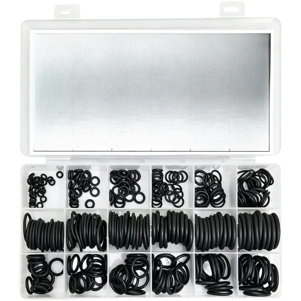282 Piece Nitrile Rubber O-Ring Set for Sealing Applications in Food Processing Equipment Where Oil Resistance Is Required
