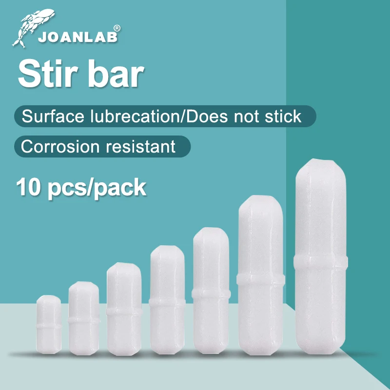 JOANLAB Magnetic Stirrer Bar Size 15mm 20mm 25mm 28mm 30mm 35mm 40mm PTFE Magnetic Stirrer Mixer Stir Bars 10 pcs Lab Supplies