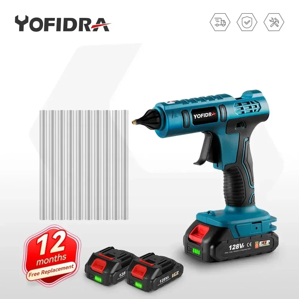 Yofidra 100W 260° High Temperature Hot Glue Gun for Makita 18V Battery Industrial Mini Glue Guns Thermo Electric Repair Tool