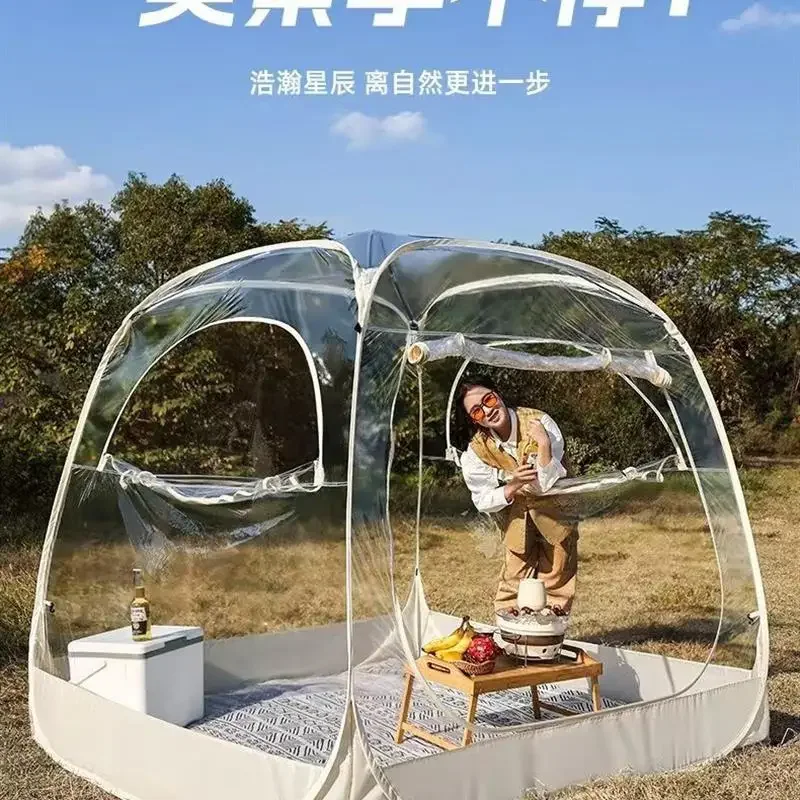 Outdoor transparent tent, bubble house, star room, winter open-air warm courtyard, sun room, camping