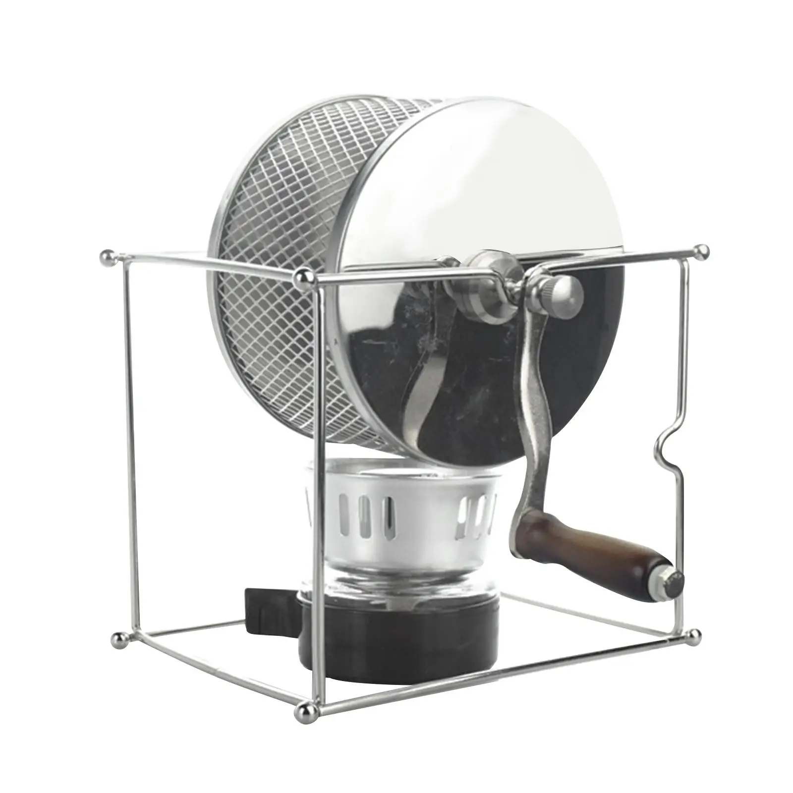 Manual Coffee Bean Roaster, Suporte conveniente portátil multifuncional, Rolo pequeno de aço inoxidável, Uso doméstico