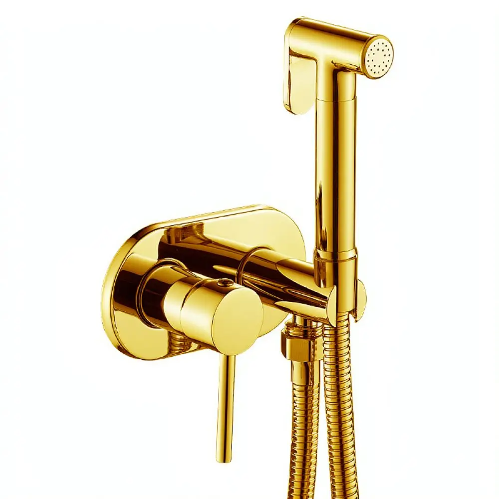 In Wall Bidet Faucet Brass Hot Cold Mixer Toilet Personal Cleaning Applicator Sanitary Bathroom Accessory Modern Style