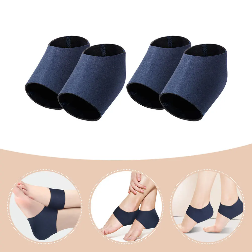 

2pcs Portable Heel Socks Reusable Washable Foot Sleeves For Dry Cracked Heels Comfortable Elastic Heel Protectors Lightweight