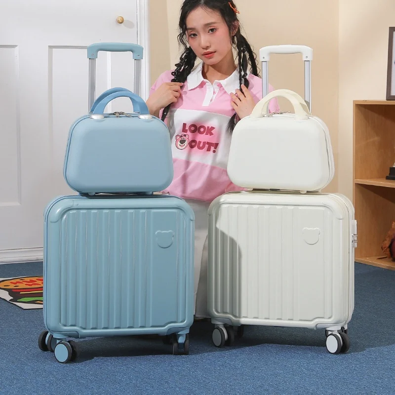 small-bear-8-inch-carry-on-suitcase-cartoon-lage-children's-password-travel-bag-wheel-design-polyester-material