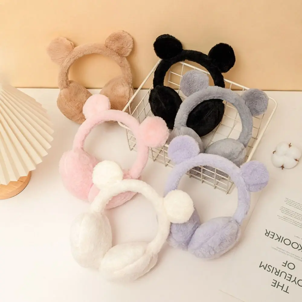 

Fashion Warm Plush Ear Warmer Solid Color Ear Protection Winter Earmuffs Ear Cover Ear-Muffs Folding Earflap Adults