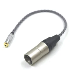 Grey 7N OCC 4pin XLR Balanced Male to 2.5mm Female Audio Adapter Cable XLR TO 2.5 TRRRS Connector
