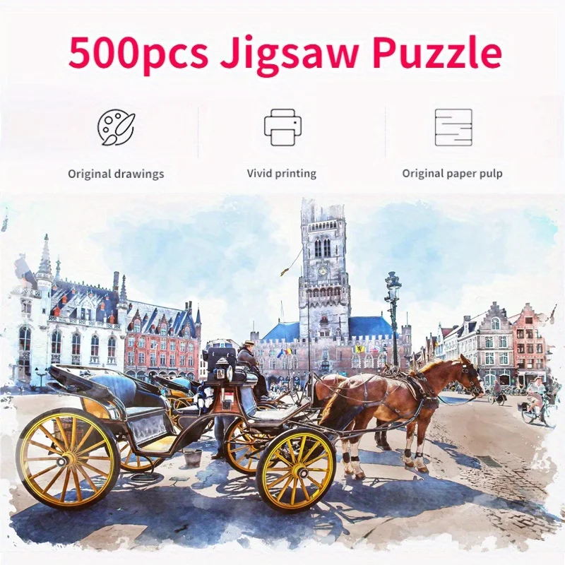 

Пазл маслом для взрослых, 46 х28 см, 500 шт.