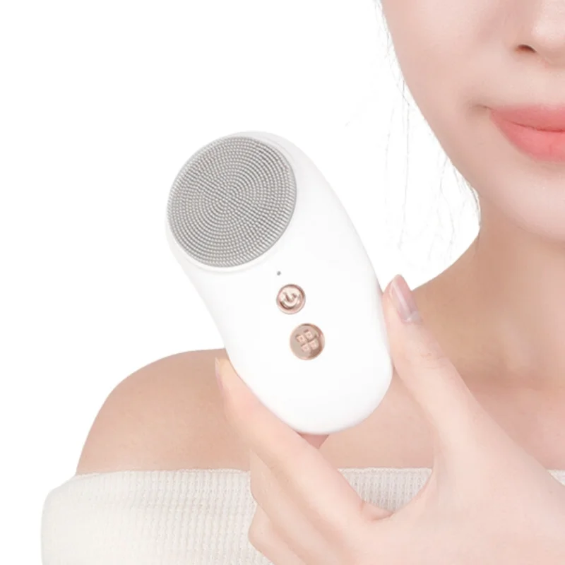 New Silicone Cleansing Brush 5 Mode High-frequency Vibration Heat Massage Pore Cleanser Brush