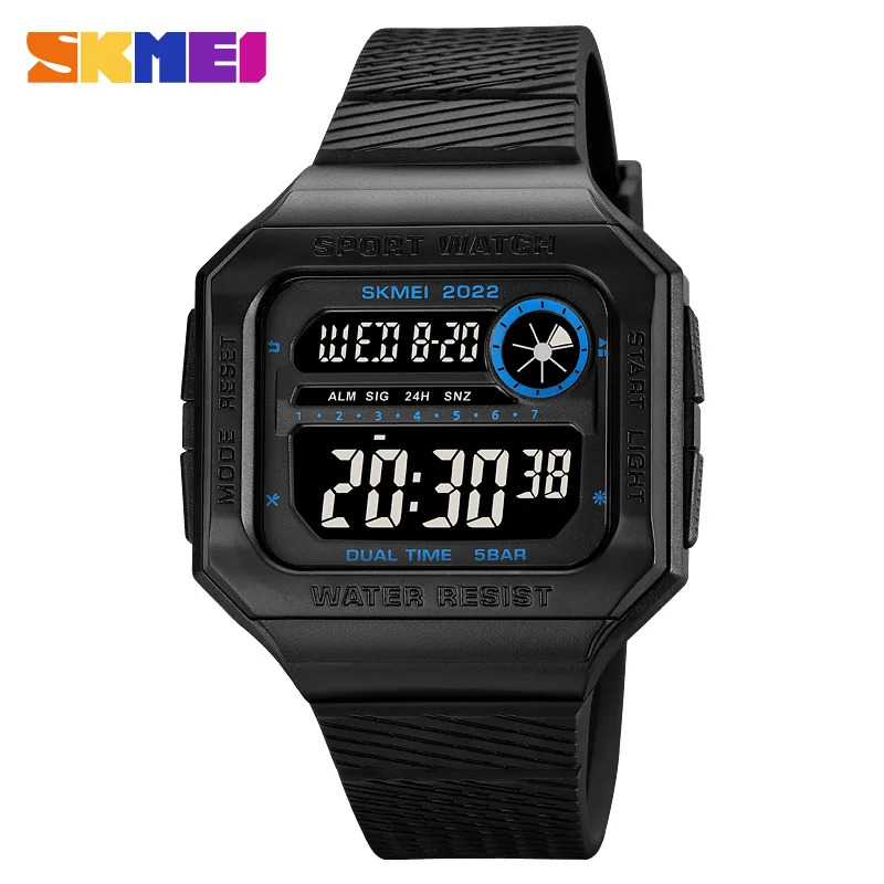 SKMEI 2022 Military Waterproof Mens Wristwatches LED Digital Sports Countdown Watch for Men Electronic Clock 1894 Montre Homme