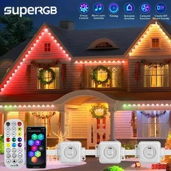 20M APP Permanent Outdoor Eaves LED Lights Waterproof RGB String Lights DIY Scene Christmas Birthday Holiday Party Lighting