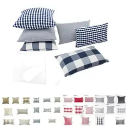 Plaid Sofa Cushion Cover 30X50/45X45CM Blue Red Coffee Orange Strip Home Hotel Office Couch Seat Decor Waist Throw Pillow Case