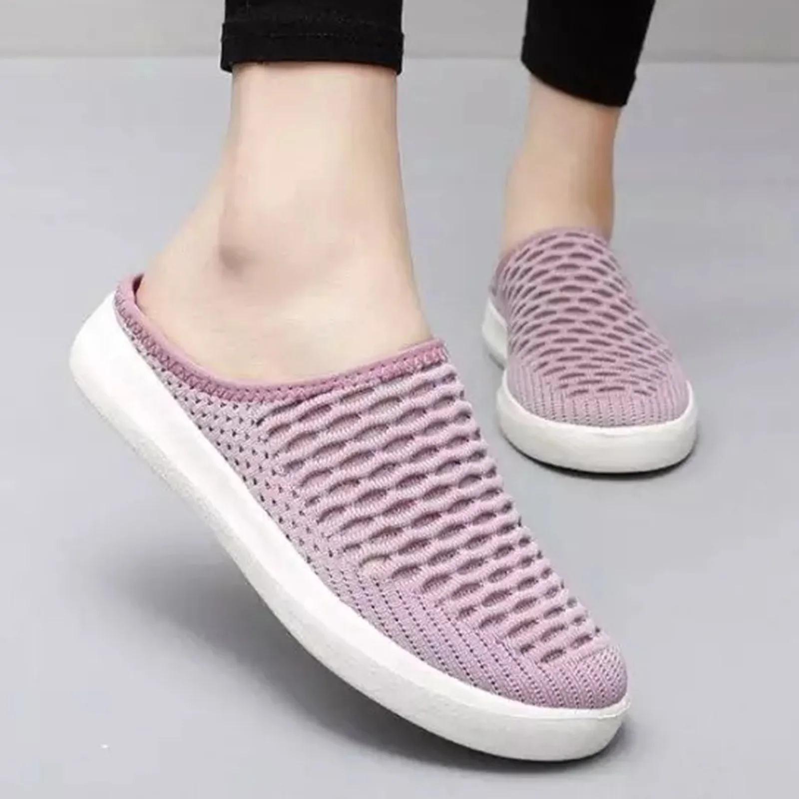 Women Slippers Sandals 2024 Summer Beach Slippers Women Breathable Mesh Flat Shoes Women Flip Flops Zapatos Mujer Home Slippers